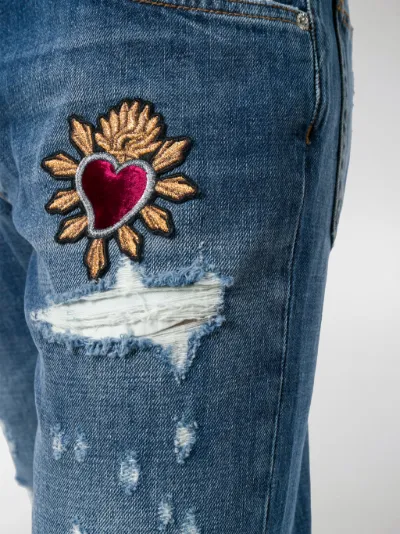 Gabbana Sacred Heart patch jeans 