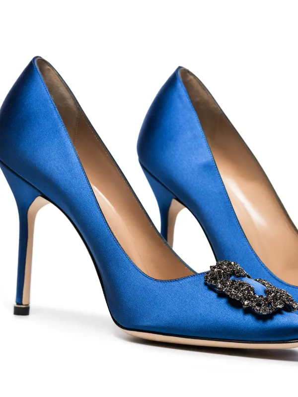 Manolo Blahnik Hangisi缎面高跟鞋- Farfetch