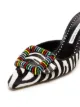 Manolo Blahnik black and white Mafrisa 70 zebra ponyskin mules