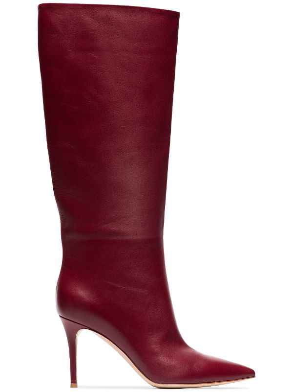 red slouch boots