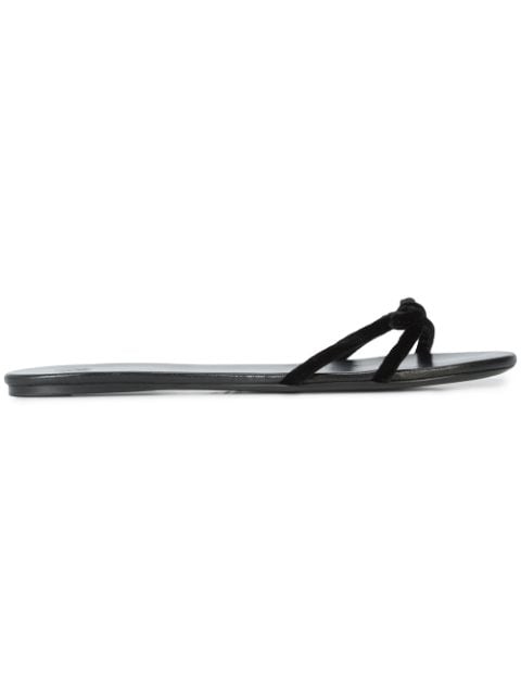 THE ROW THE ROW HOLLIE BOW EMBELLISHED SLIDES - BLACK,F1087W49812763648