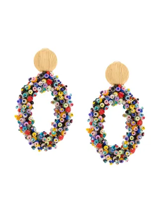 Carolina Herrera Beaded Hoop Earrings Farfetch Carolina Herrera Beaded Hoop Earrings