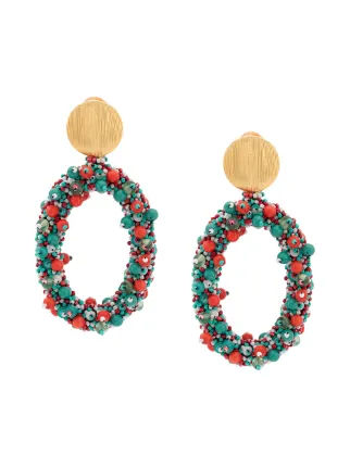 Carolina Herrera Beaded Hoop Earrings Farfetch Carolina Herrera Beaded Hoop Earrings