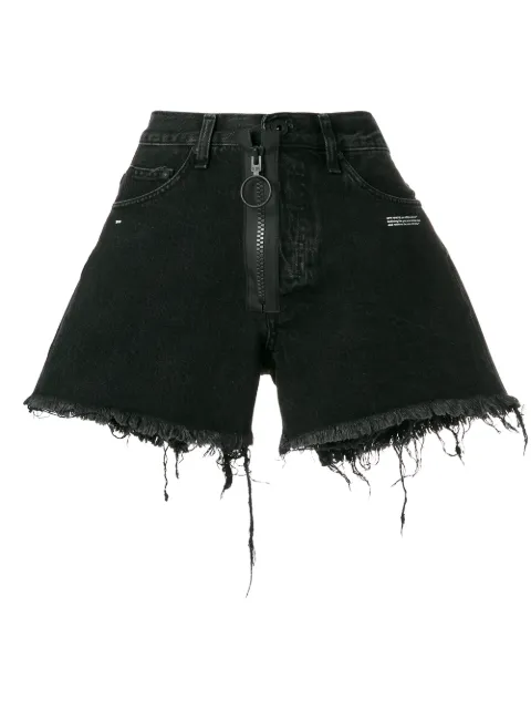 black frayed jean shorts