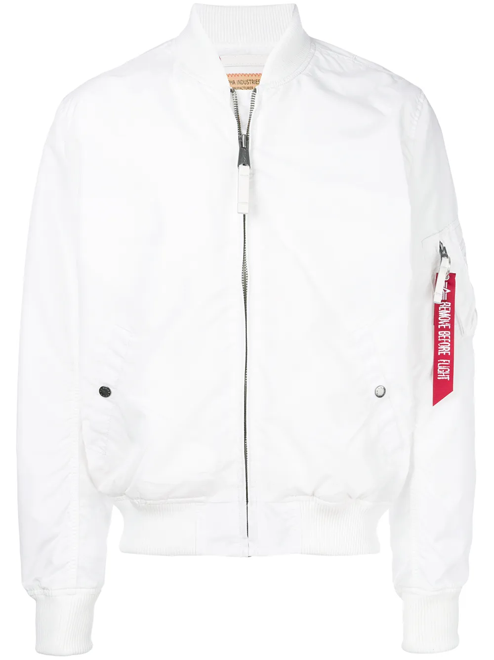 

Alpha Industries zipped bomber jacket - Blanco