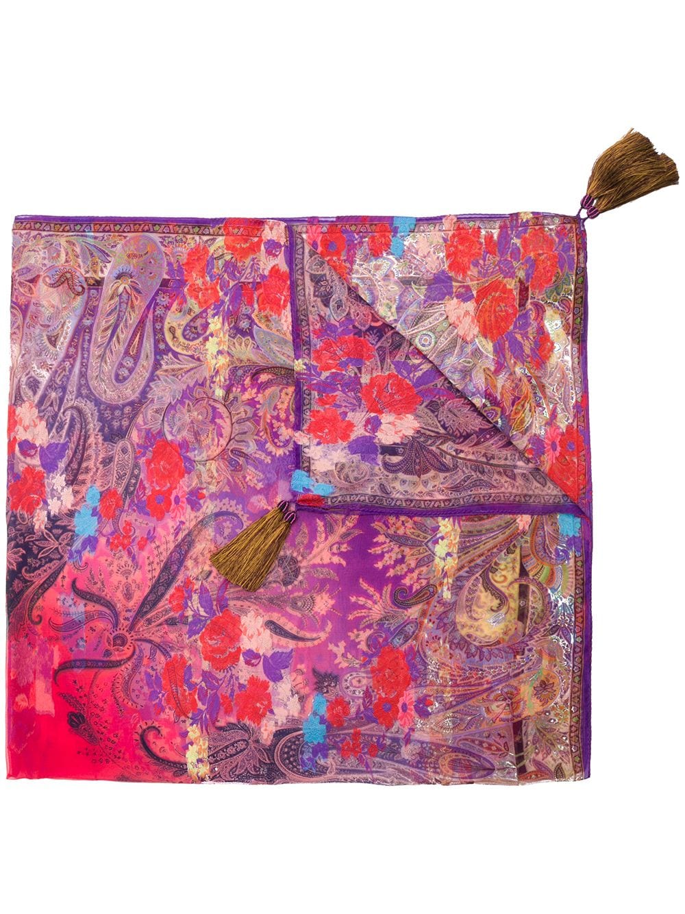 фото Etro шарф с цветочным принтом и узором "пейсли"