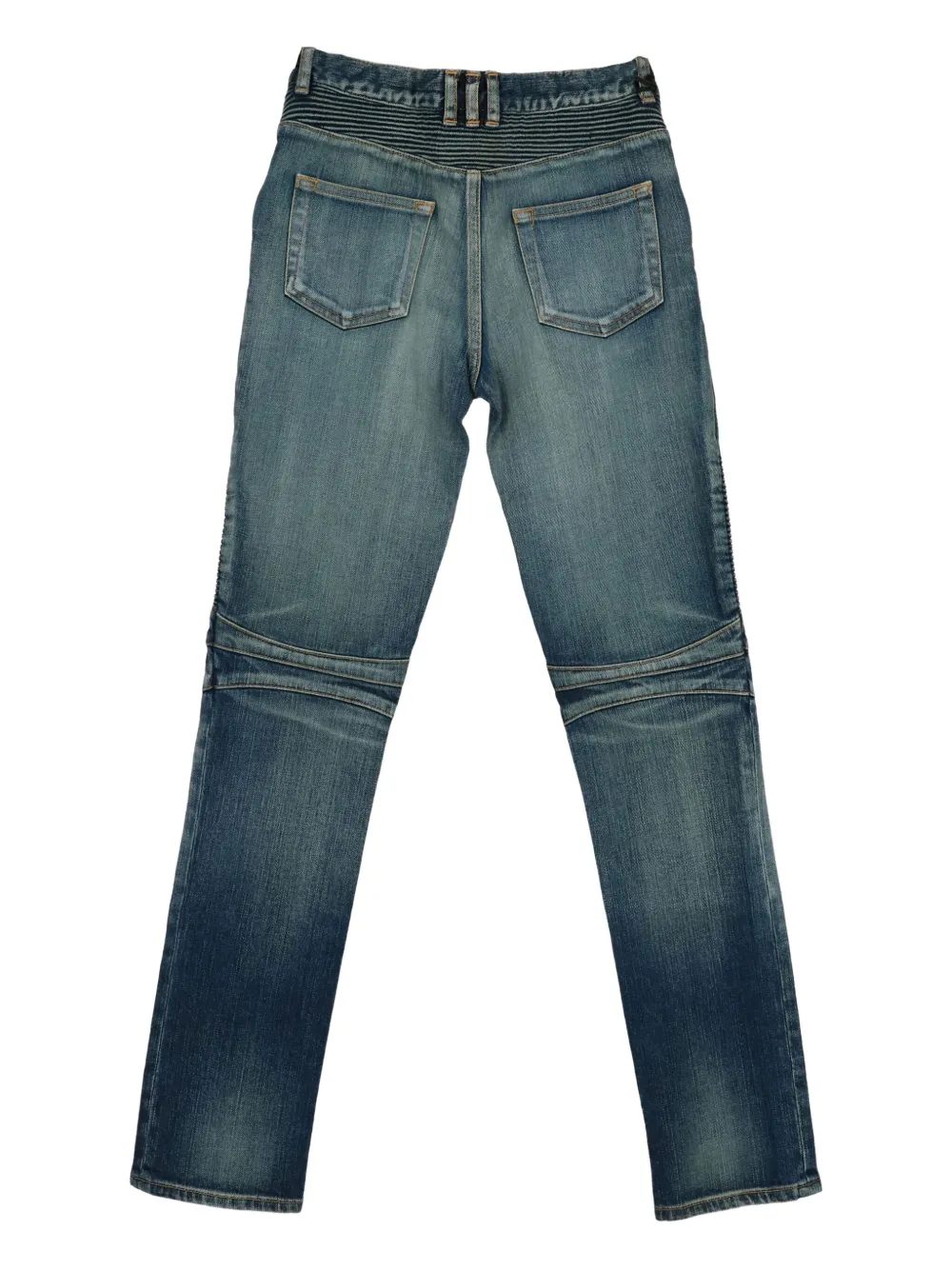 Balmain Kids bleached biker jeans Blauw