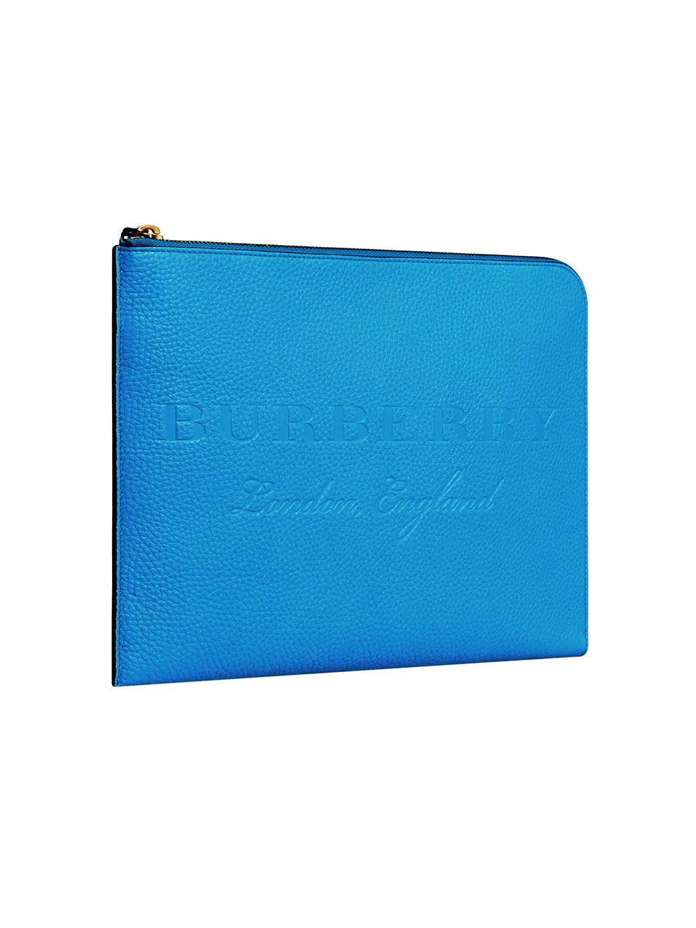 Burberry embossed document case Blauw