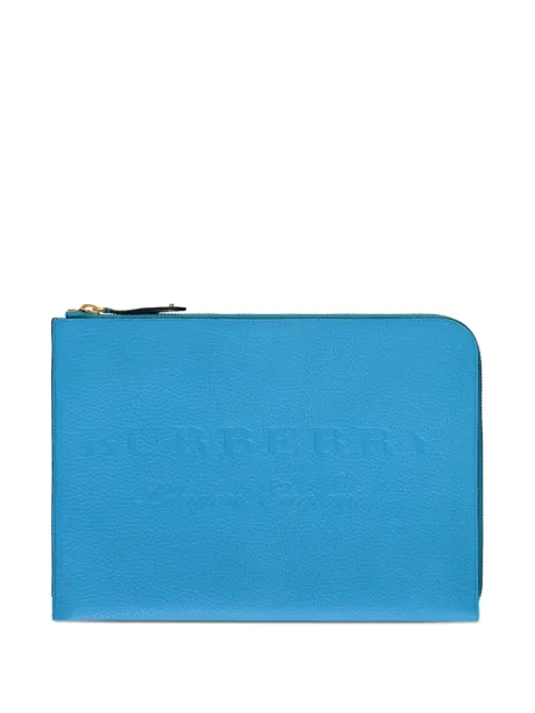Burberry logo-embossed clutch bag