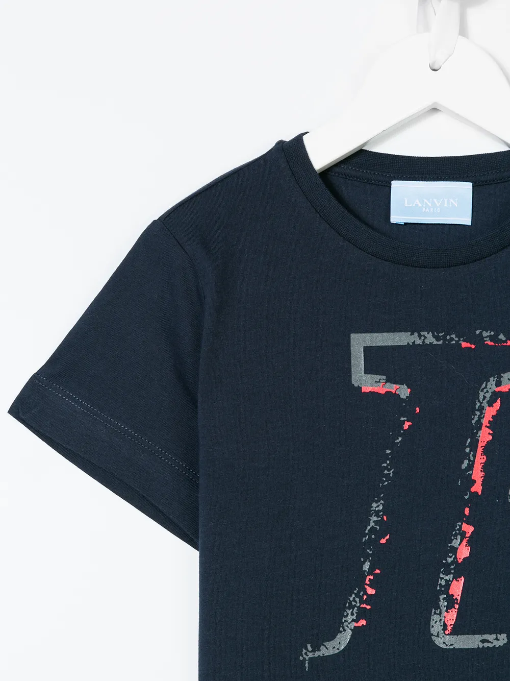 Lanvin Enfant logo print T-shirt Blauw