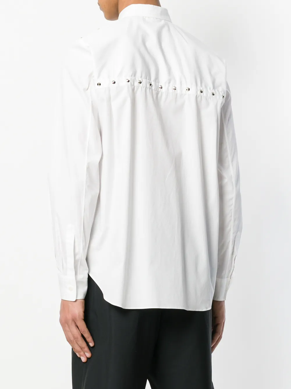 Black Comme Des Garçons stud shoulder shirt Wit