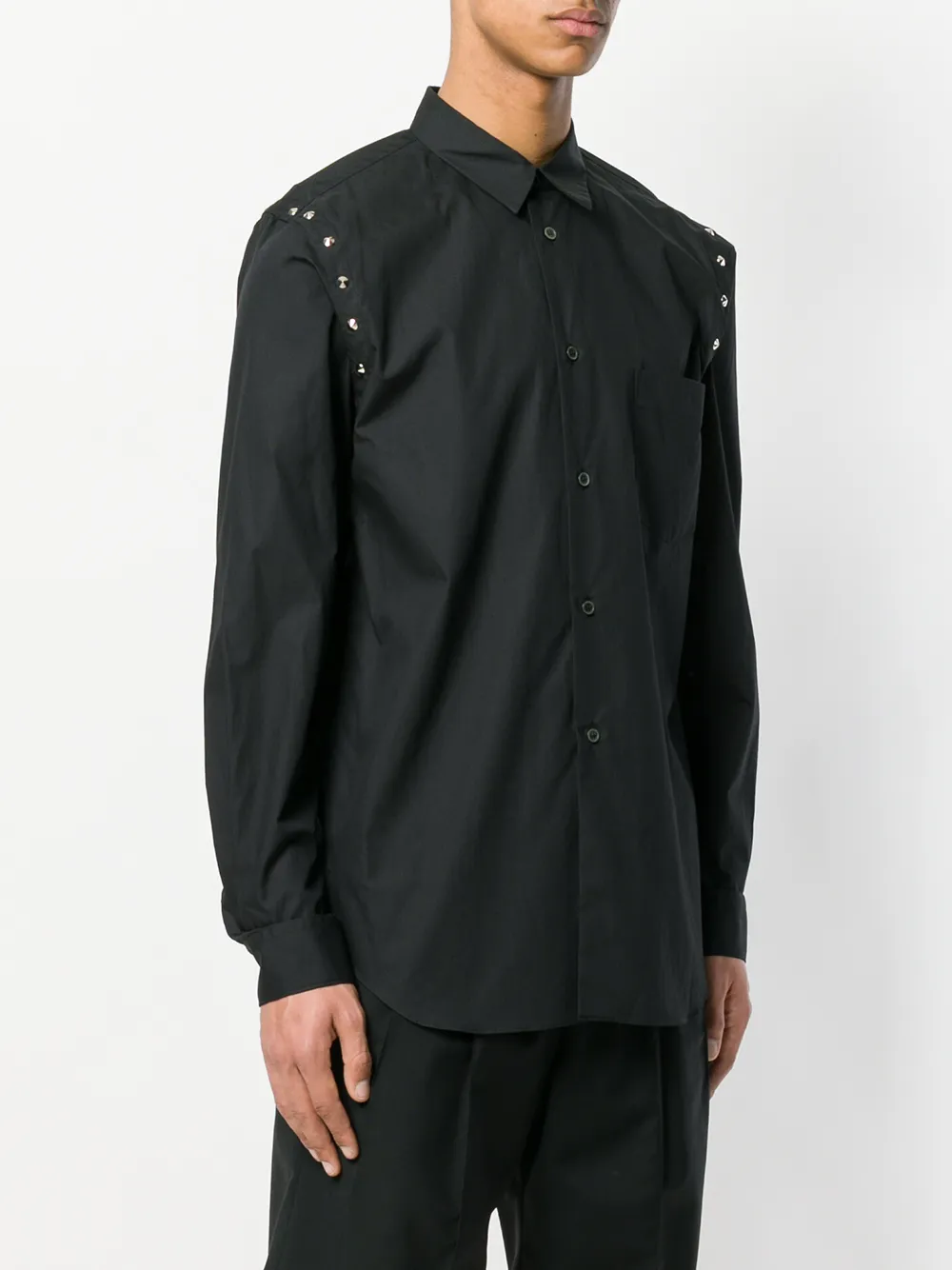 Black Comme Des Garçons stud detail shirt Zwart