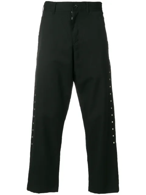 Black Comme Des Garçons studded chinos