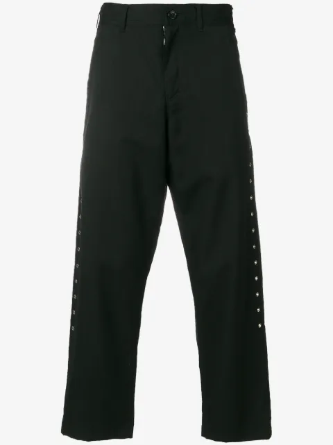 Black Comme Des Garçons studded chinos