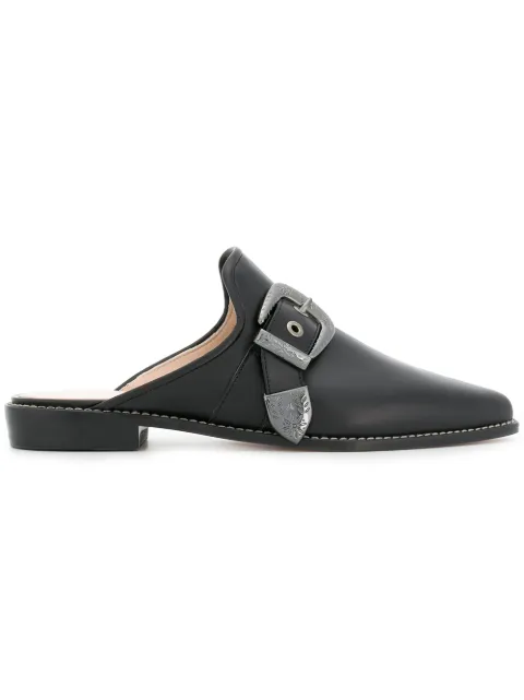 Stuart Weitzman buckle mules