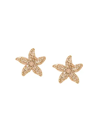 Oscar De La A Crystal Embellished Starfish Earrings Farfetch Oscar De La A Crystal Embellished Starfish Earrings