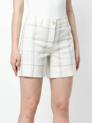 grid checkered print shorts展示图