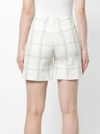 grid checkered print shorts展示图