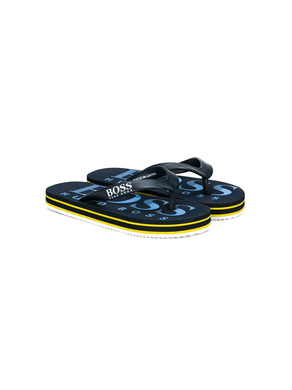 Click to view more detailed imagery on our partner's website Hugo Boss Kids' Logo Pool Slides In Black