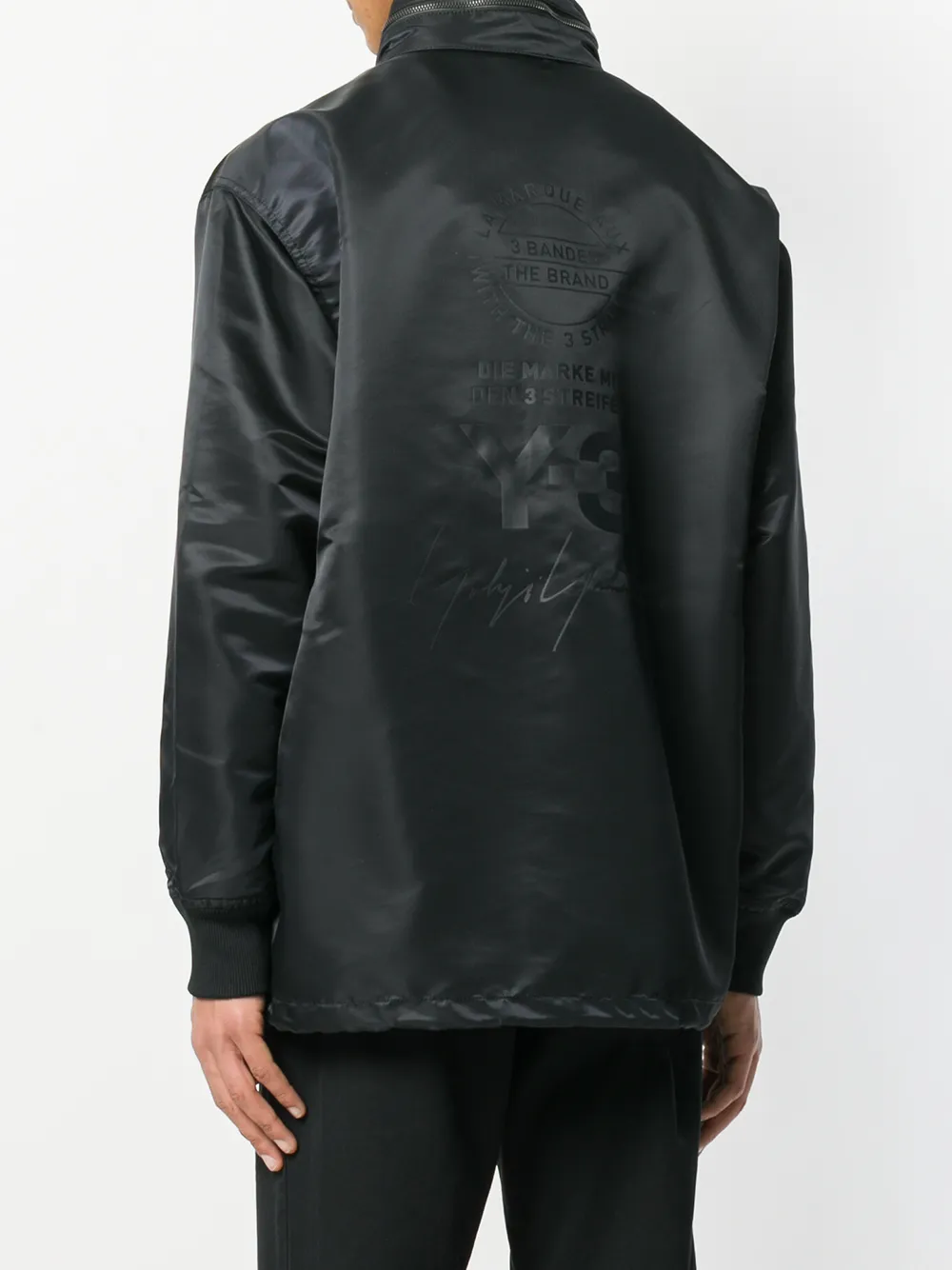 Y-3 boxy satijnen jas Zwart