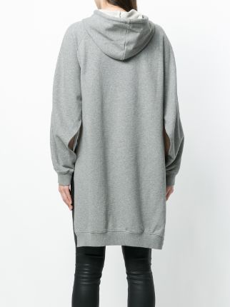 high-low hem panelled hoodie展示图