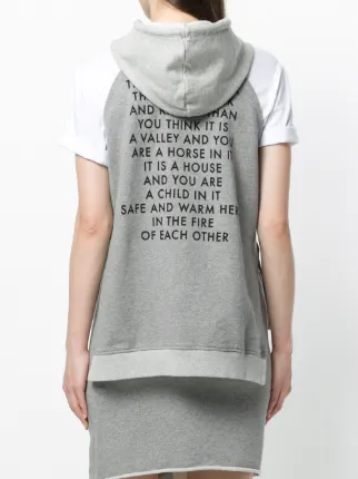 text print sleeveless hoodie展示图