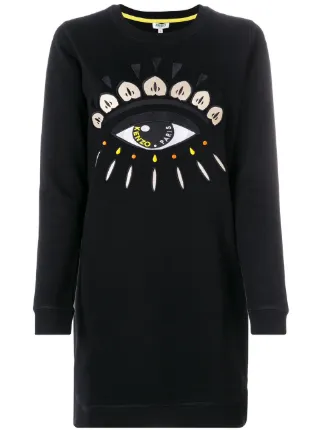 Kenzo Eye Sweatshirt Dress Farfetch Kenzo Eye Sweatshirt Dress