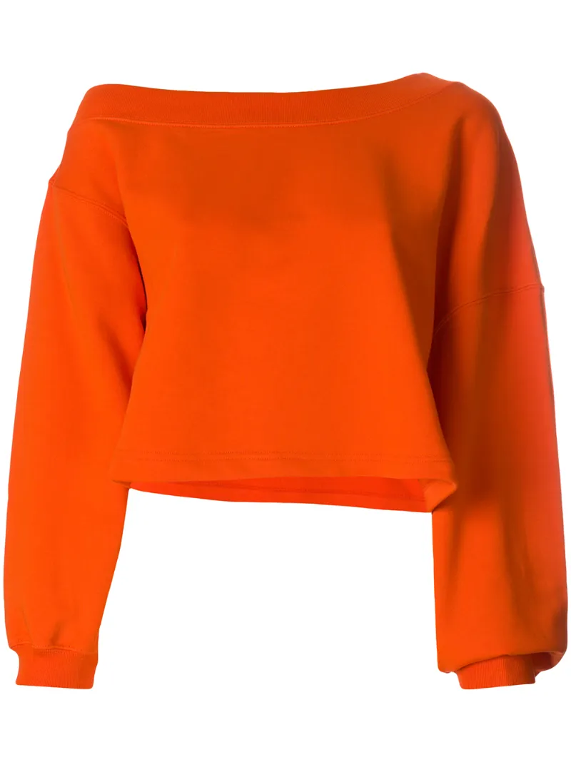cropped sweatshirt - women - Cotton - S, XS, M - YELLOW & ORANGE