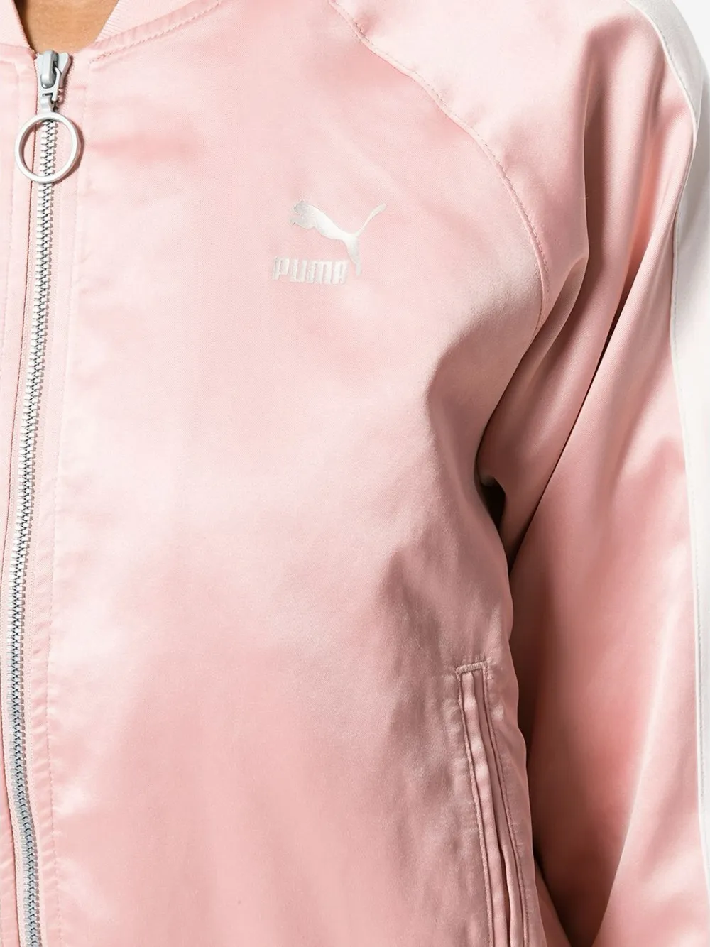  Puma Cropped Bomber Jacket - Pink 