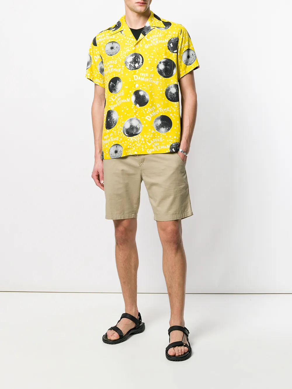 WACKO MARIA Dancing Time printed board shirt - Geel