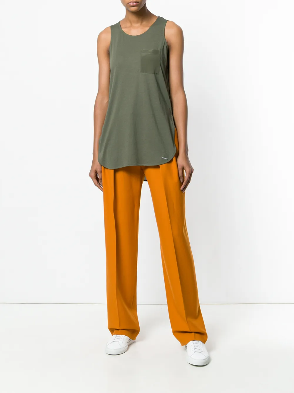  Woolrich Long Line Tank Top   Grün 