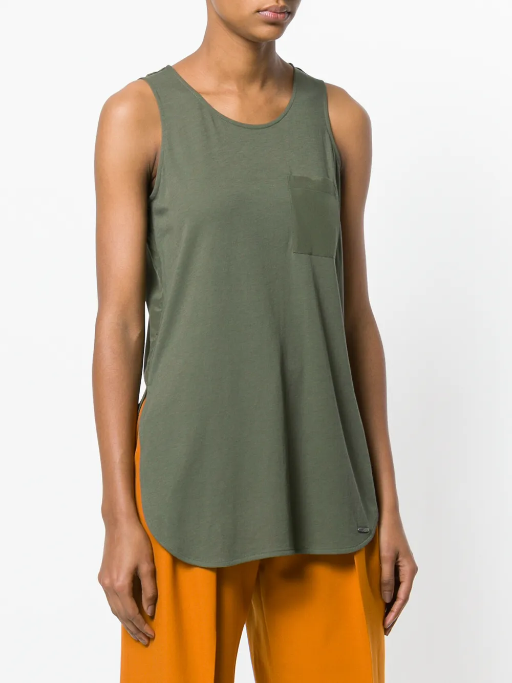  Woolrich Long Line Tank Top   Grün 