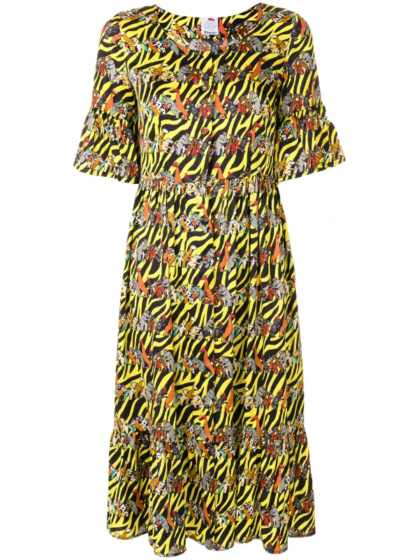 Ultrachic Dieren Jurk Met Print Shirt Farfetch