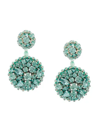 Oscar De La A Crystal Disk Earrings Farfetch Oscar De La A Crystal Disk Earrings
