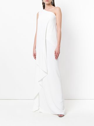 one shoulder draped evening dress展示图