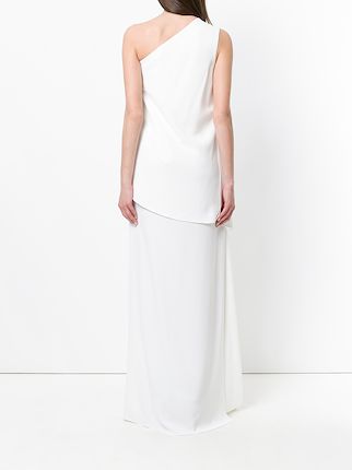 one shoulder draped evening dress展示图