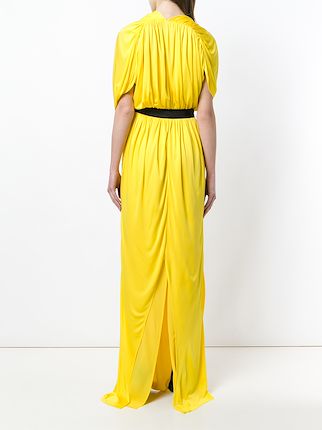 draped plunge-neck dress展示图