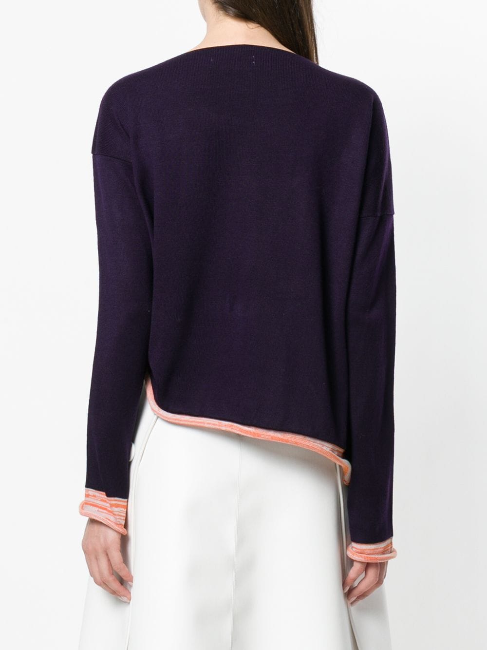 Pre-owned Comme Des Garçons 1991 Asymmetric Knitted Blouse In Purple