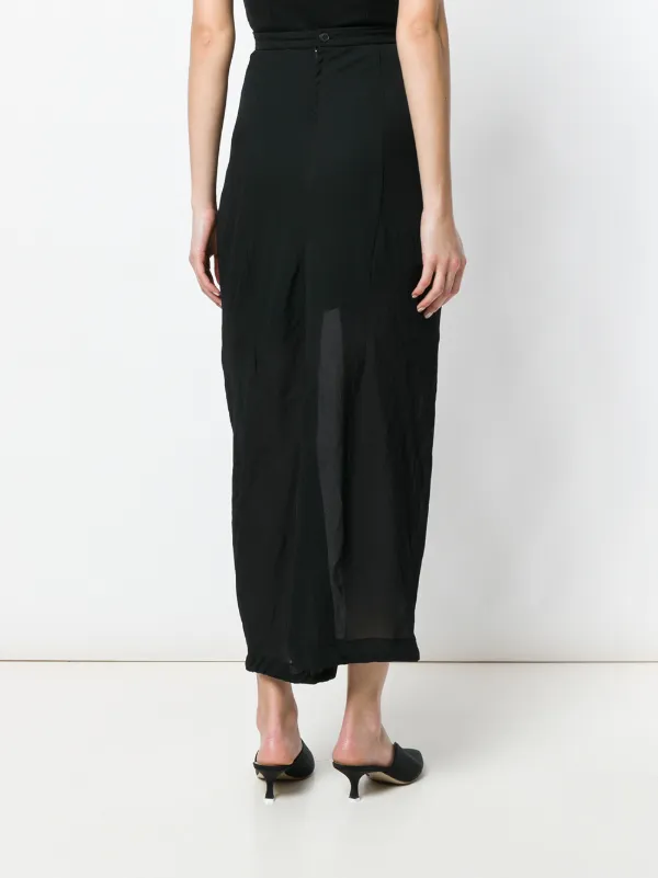 Comme des Garçons 1992 Black Long Skirt Comme des Garçons black long wool pencil skirt — AD 1992