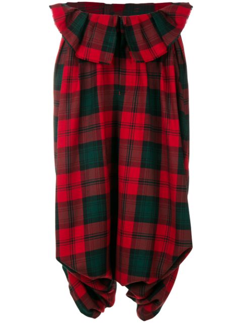 Comme Des Garcons tartan drop-crotch trousers Women