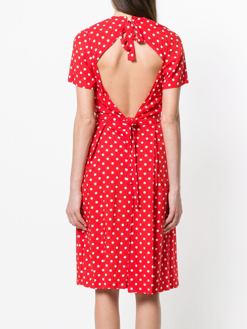 Pre-owned Comme Des Garçons Polka Dots Pleated Dress In Red