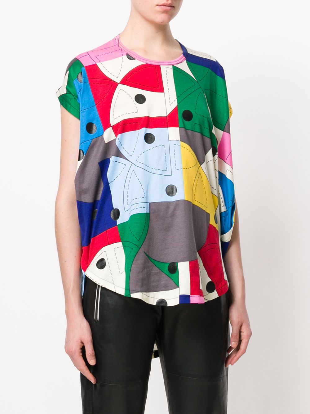 Pre-owned Junya Watanabe Circular Cut T-shirt In Multicolour