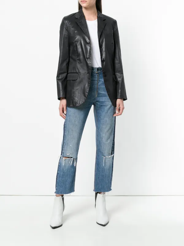 Helmut Lang Pre-Owned Notched Lapel Buttoned Jacket | Black