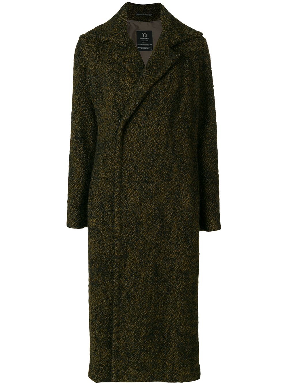 фото Yohji Yamamoto Pre-Owned удлиненное пальто с потайной застежкой