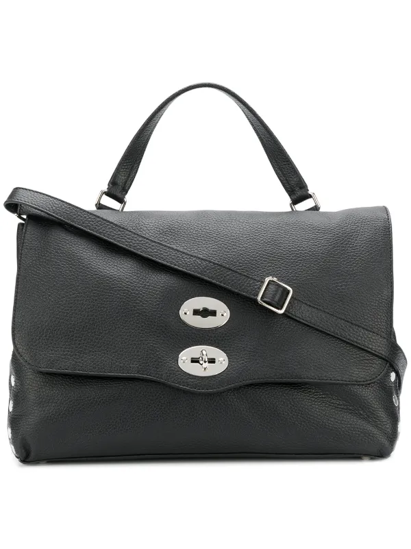 black studded tote bag