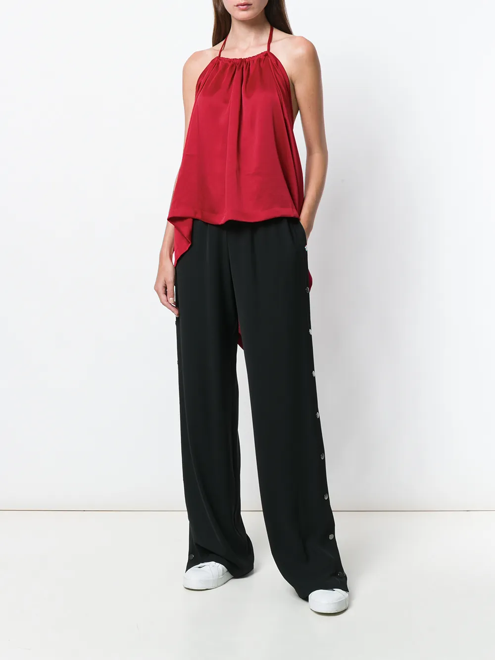 Y-3 tie-back camisole - Rood