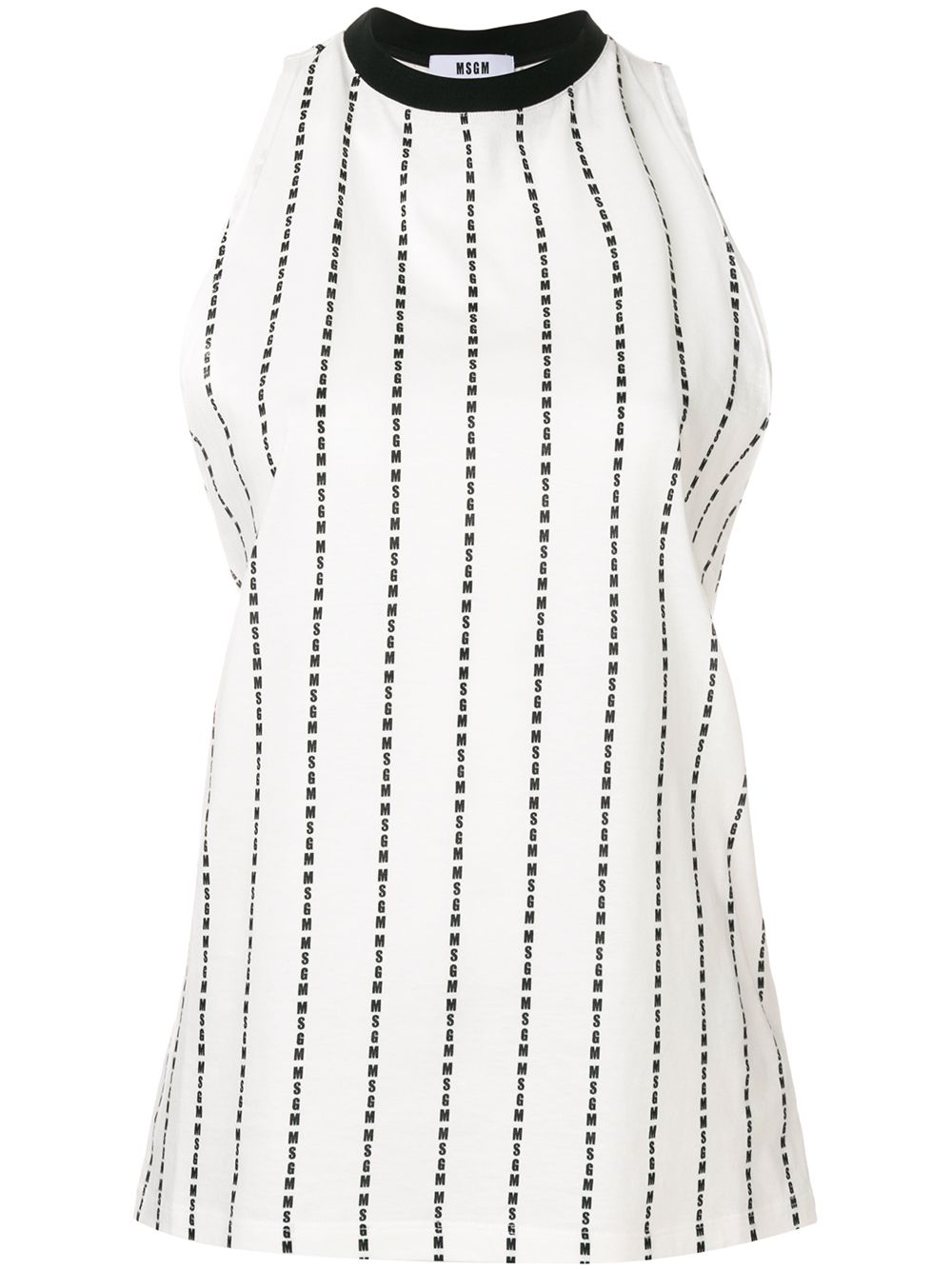 

MSGM logo print striped vest - White