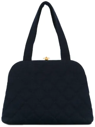 Chanel Vintage Structured Quilted Tote Bag Farfetch Chanel Vintage Structured Quilted Tote Bag
