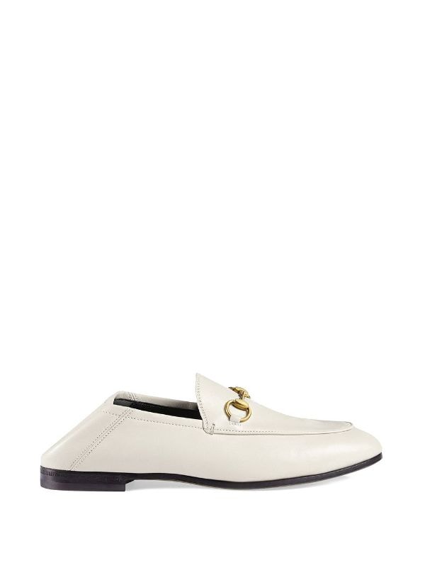 Horsebit Leather Loafers in White - Gucci