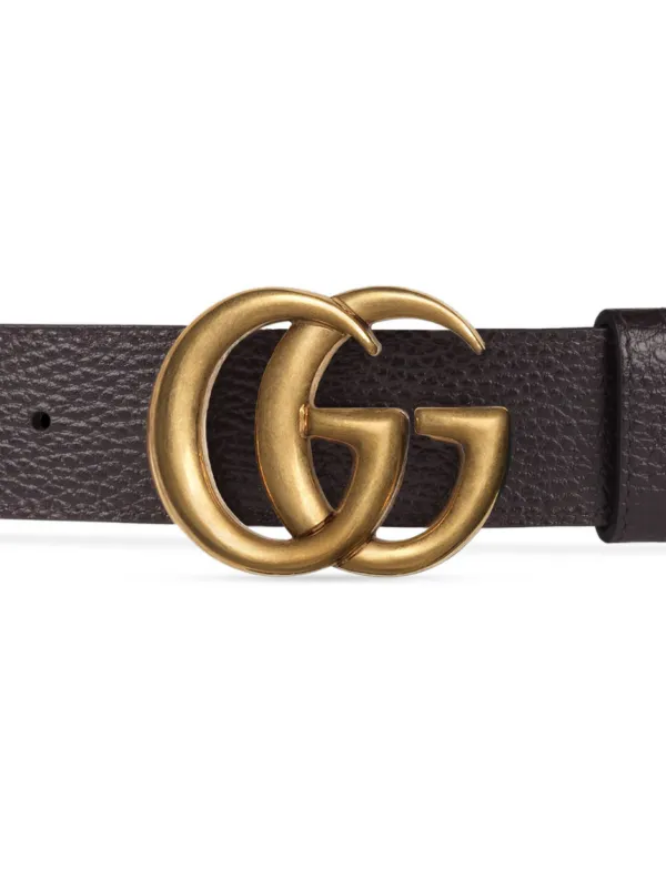 Leather belt with Double G buckle